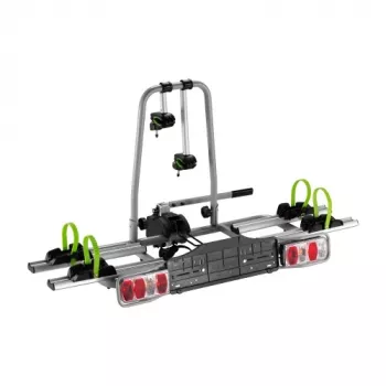LUMI LEGEND CORPORATION Sakabes velosipēdu turētājs 2 elektriskajiem velosipēdiem, 60 kg, salokāms, ar noliekšanas funkciju, integrētu apgaismojuma paneli