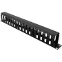 VALUE 1U 19 collu priekšējais kabeļu pārvaldības panelis ar 5 D-gredzeniem, melns RAL 9005