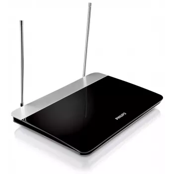 Iekštelpu TV antena ar regulējamu pastiprinājumu, 1,8 m koaksiālais kabelis, 75 omi, 3G/4G filtrs, DVB-T/T2, RED atbilstība