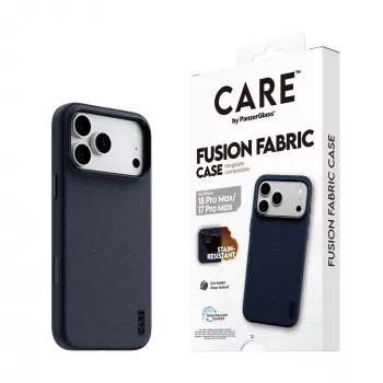 CARE by PanzerGlass Fusion Fabric apvalks zils ar MagSafe iPhone 17 Pro Max
