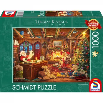 Schmidt Spiele Thomas Kinkade Studios: Ziemassvētku vecītis pārbauda vēlmju sarakstu 1000 detaļu puzle