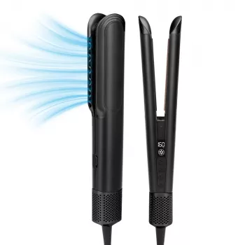 StayBeauty by Extralink M-17936F mitrā uz sauso karstā gaisa matu taisnotājs ar žāvēšanas funkciju, 1200W, melns/rozā