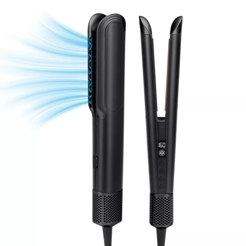 StayBeauty by Extralink M-17936F mitrā uz sauso karstā gaisa matu taisnotājs ar žāvēšanas funkciju, 1200W, melns/rozā