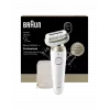 Braun Silk-épil 9 Flex SES9-011 3D epilators, mitrs un sauss, balts/zelta