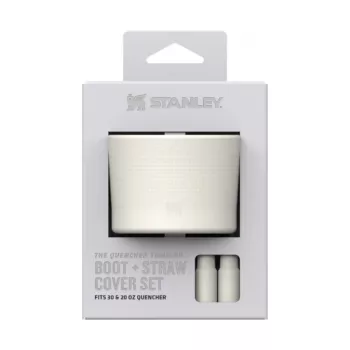 STANLEY 2 gab. aizsargpārvalku un salmiņu vāciņu komplekts termokrūzēm 0.89L/0.59L The Quencher Boot + Straw Topper krēmkrāsā