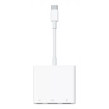 Apple MW5M3ZM/A Digital AV daudzportu adapteris - USB-C uz HDMI, USB-A, USB-C PD - 4K 60Hz - sudraba
