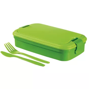 CURVER Lunch&Go taisnstūra formas trauks ar galda piederumiem 1,4L zaļš