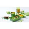 CURVER Lunch&Go taisnstūra formas trauks ar galda piederumiem 1,4L zaļš