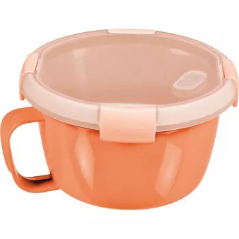CURVER Smart To Go Mix Noodles pārtikas bļoda apaļa 0,9L caurspīdīga ar zaļiem akcentiem, bez BPA, pret noplūdēm, mikroviļņu krāsnī un trauku mazgājamā mašīnā izmantojama