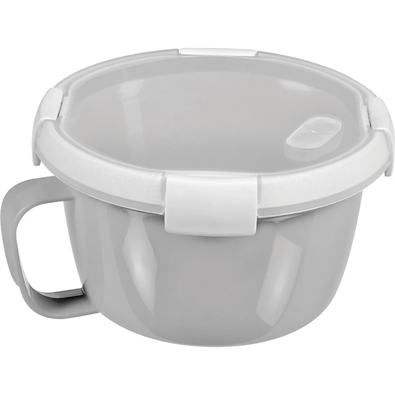 CURVER Smart To Go Mix Noodles pārtikas bļoda apaļa 0,9L caurspīdīga ar zaļiem akcentiem, bez BPA, pret noplūdēm, mikroviļņu krāsnī un trauku mazgājamā mašīnā izmantojama