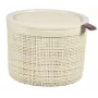 CURVER Jute apaļais uzglabāšanas grozs ar vāku, 2L, krēmkrāsas, 17x13 cm