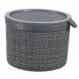 CURVER Grozs ar vāku Jute apaļš 2L Ø17x13cm tumši pelēks