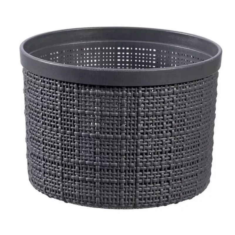 CURVER Grozs ar vāku Jute apaļš 2L Ø17x13cm tumši pelēks