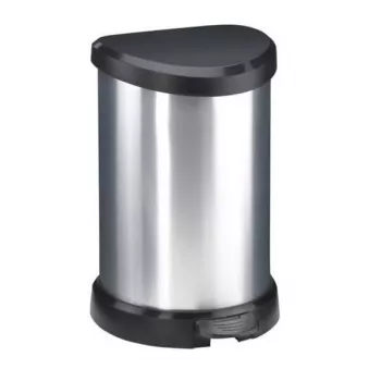 CURVER Deco atkritumu tvertne ar pedāli 15L Sudraba
