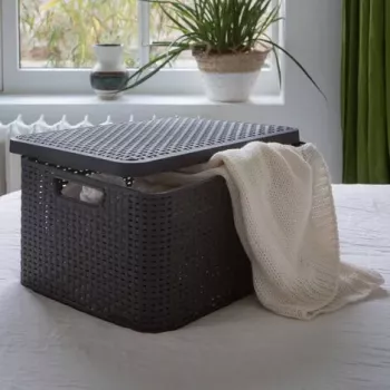 CURVER Style M uzglabāšanas kaste ar vāku 39,3x29,3x18,7 cm tumši brūna