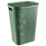 CURVER Infinity Recycled 60L veļas kaste, zaļa, 44x35x60 cm, ventilēta veļas tvertne no pārstrādātas plastmasas ar vāku un rokturiem