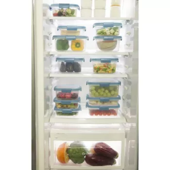 CURVER Smart Eco Fresh Taisnstūra pārtikas uzglabāšanas trauks 3,5L caurspīdīgs ar zaļu vāku
