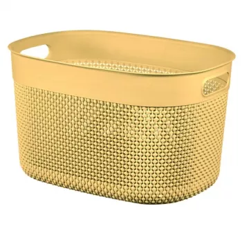 CURVER Filo L Uzglabāšanas Grozs 18L Dzeltens 38x28x22cm Pīts Rotanga Efekts