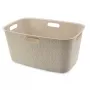 CURVER Softex 45L veļas grozs krīta baltā krāsā, mīkstas virsmas taisnstūra tvertne ar iebūvētiem rokturiem, 57 x 37 x 27 cm