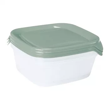 CURVER Fresh&Go kvadrātveida pārtikas trauku komplekts 3 x 0,8 L zaļš