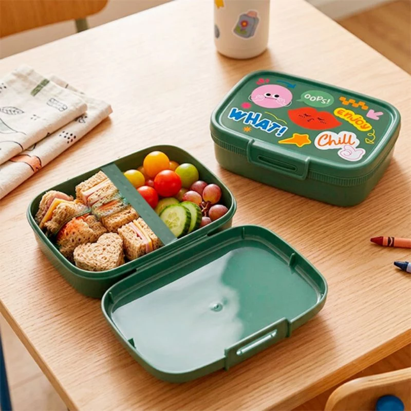 CURVER Snap Box taisnstūra pārtikas uzglabāšanas trauks ar dalītāju 1,8L zaļš