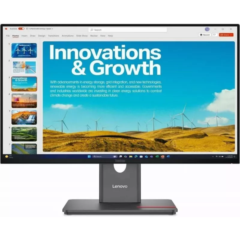 Lenovo ThinkVision P24qD-40 23,8 inch QHD IPS monitors ar USB-C 75W, HDMI, DP, regulējams augstums, melns monitors Lenovo Thinkvision P24QD-40