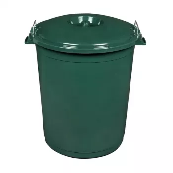 KEEEPER Hugo 70L Mega atkritumu tvertne, tumši zaļa, Ø55 x 60,5 cm, apaļa, noņemams vāks, iekštelpu/āra, UV un sala izturīga