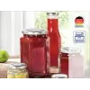 LEIFHEIT Sešstūra stikla burka 1700 ml, caurspīdīga ar zelta vāku
