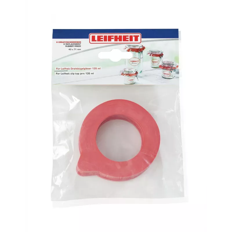 LEIFHEIT Rezerves gumijas gredzeni 6gab 43x71mm hermētiski noslēdzamiem 135ml burciņām