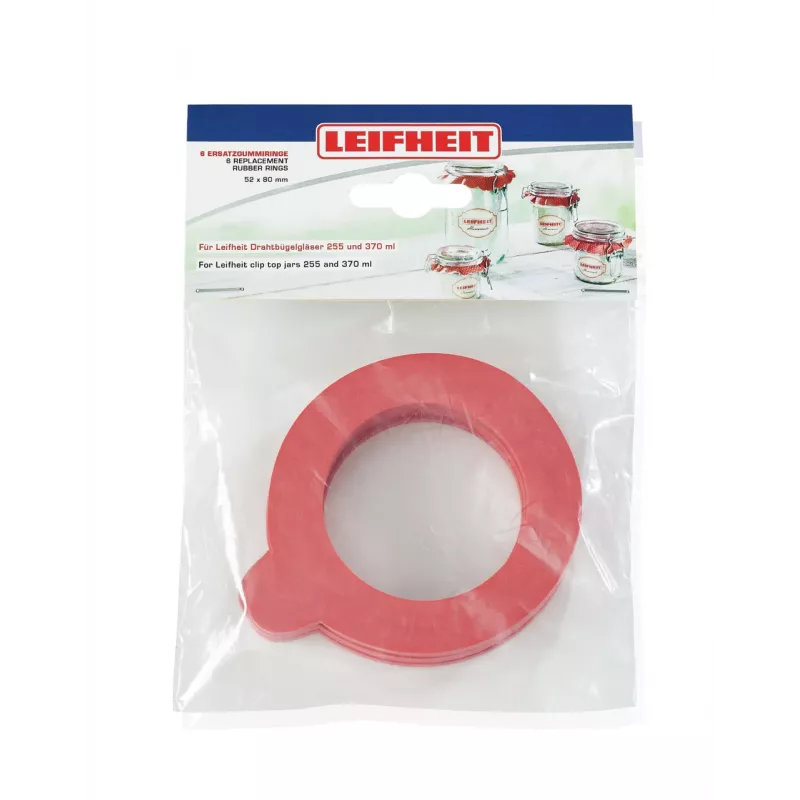 LEIFHEIT Rezerves gumijas gredzeni 6 gab. 52x80 mm hermētiskām burkām 255/370 ml