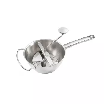 LEIFHEIT ComfortLine Flotte Lotte pārtikas dzirnaviņas 20 cm, nerūsējošais tērauds, 3 sieti, manuālas, sudraba/melna