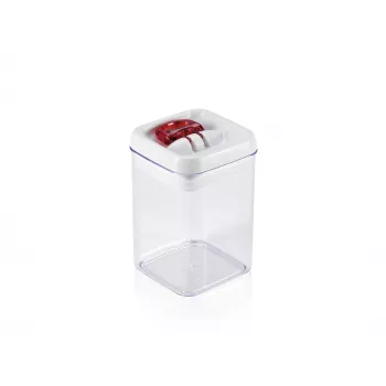 LEIFHEIT Fresh&Easy Pārtikas uzglabāšanas trauks 800ml, hermētisks, krājams, bez BPA, caurspīdīgs ar baltu/zaļu vāku