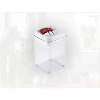 LEIFHEIT Fresh&Easy Pārtikas uzglabāšanas trauks 800ml, hermētisks, krājams, bez BPA, caurspīdīgs ar baltu/zaļu vāku