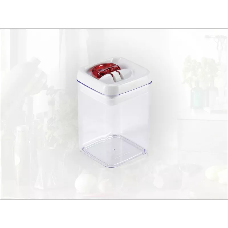 LEIFHEIT Fresh&Easy Pārtikas uzglabāšanas trauks 800ml, hermētisks, krājams, bez BPA, caurspīdīgs ar baltu/zaļu vāku