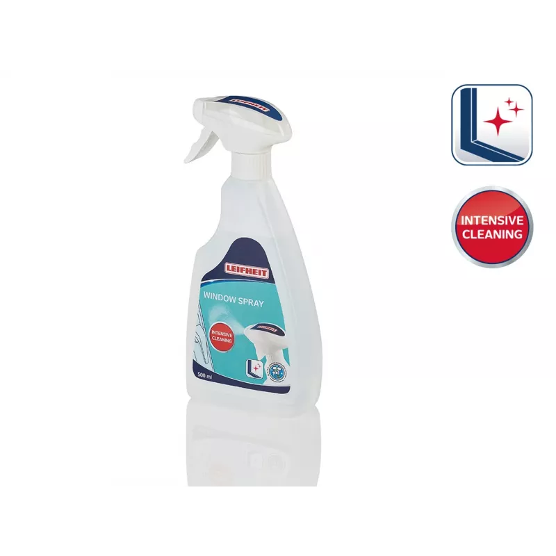 LEIFHEIT logu tīrīšanas līdzekļa koncentrāts 500 ml – veido 5 L tīrītāju bez svītrām stiklam, logiem, spoguļiem un flīzēm, optimizēts logu tīrītājiem ar uzsūkšanu