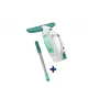 LEIFHEIT logu tīrītājs ar vakuumu Dry&Clean ar 43 cm Click System rokturi, elektriskais logu vakuums, balts/tirkīza