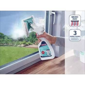 LEIFHEIT logu tīrīšanas koncentrāts ar mazgāšanas līdzekli, 500 ml, formula bez svītrām logiem, spoguļiem, stiklam, dušas kabīnēm, flīzēm, savietojams ar logu tīrīšanas robotiem un manuālu tīrīšanu