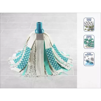LEIFHEIT 3in1 Power Mop ar Clean Twist Spin tehnoloģiju, teleskopisku rokturi, 20L spaini, mikrošķiedras galvu, tirkīza/balts