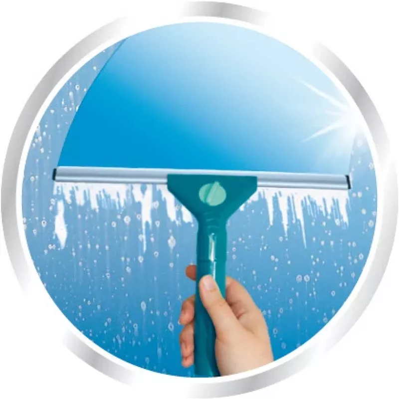 LEIFHEIT Classic logu tīrītājs ar teleskopisku rokturi 100-155 cm, 33 cm tīrītājs, bez svītrām, zaļš/balts