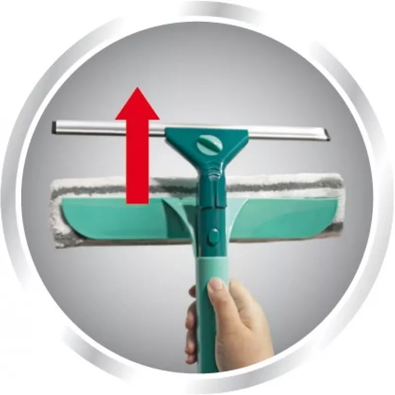 LEIFHEIT Classic logu tīrītājs ar teleskopisku rokturi 100-155 cm, 33 cm tīrītājs, bez svītrām, zaļš/balts