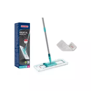 LEIFHEIT Profi XL Micro Duo 42cm grīdas tīrītājs ar salokāmu rokturi un SuperDuster rezerves audumu