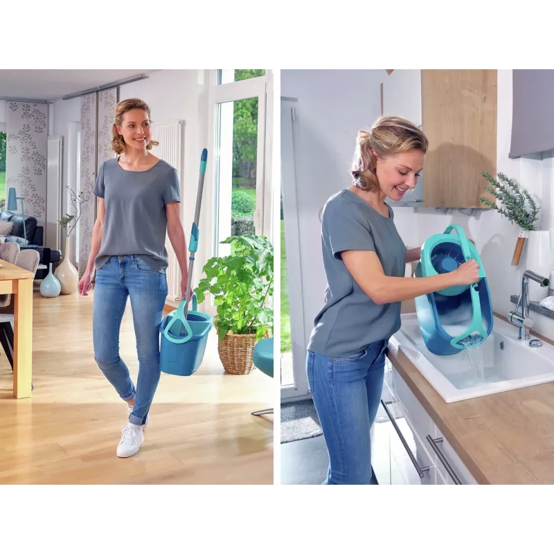 LEIFHEIT grīdas tīrīšanas komplekts Rotation Disc Mop Ergo ar Power Cleaner 1L