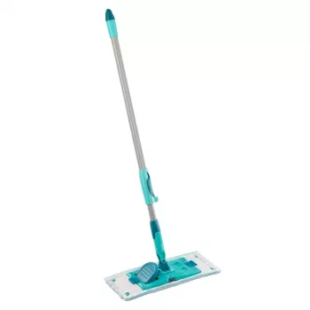 LEIFHEIT PowerClean M grīdas birste ar teleskopisku rokturi, 33 cm, zaļa/pelēka