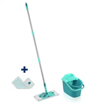 Leifheit Clean Twist M Ergo grīdas tīrīšanas komplekts ar Micro Duo mopa galvu, 33 cm, zaļš/balts