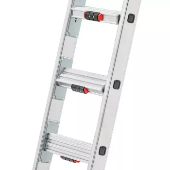 Hailo Master S120 Pro alumīnija drošības pakāpiens, 3 pakāpieni, 150 kg slodze, salokāms, ar daudzfunkciju paplāti