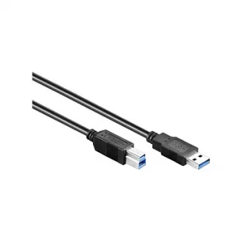 GoodConnections USB 3.0 kabelis Type-A male uz Type-B male, 1,8 m, melns, SuperSpeed 5 Gbps, ar niķeļa pārklājumu, dubulti ekranēts 2710-S02