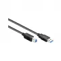GoodConnections USB 3.0 kabelis Type-A male uz Type-B male, 1,8 m, melns, SuperSpeed 5 Gbps, ar niķeļa pārklājumu, dubulti ekranēts 2710-S02