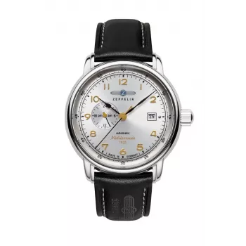 Zeppelin Mediterranee 96681 automātiskie vīriešu pulksteņi, 40mm, zils ciparnīca, zils ādas siksniņa