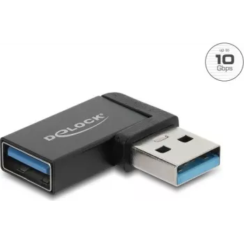 Delock USB 10 Gbps Type-A vīriešu uz sieviešu adapteris, kreisais leņķis
