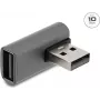 Delock USB 10 Gbps Type-A vīriešu uz Type-A sieviešu kreisi leņķa adapteris, alumīnija korpuss
